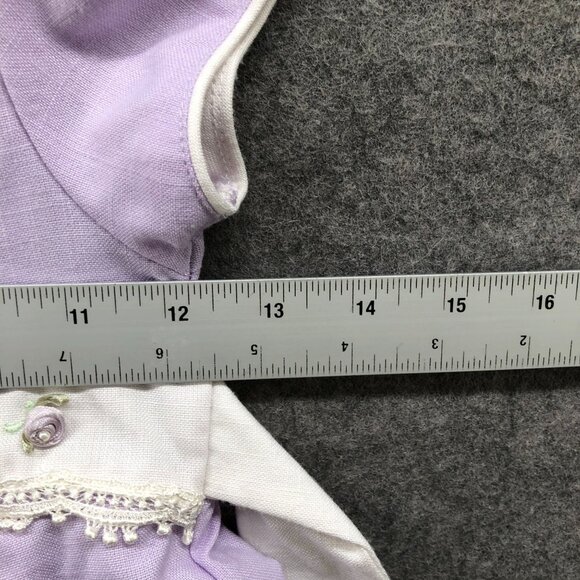 Vintage Rare Editions Girls Size 5/6 Dress Purple A-Line Pleated Prairie Summer - Picture 8 of 9